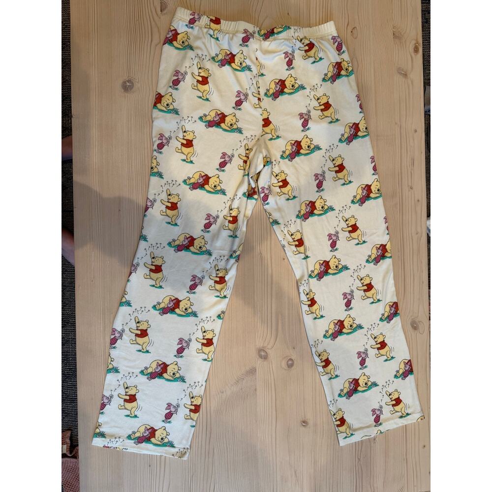 Disney Winnie the Pooh Piglet Pale Yellow Super Soft Pajama Pants Womens M 8-10 - Picture 4 of 4